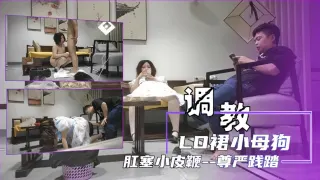 调教LO裙小母狗，肛塞小皮鞭玩爽了