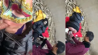 农村少妇和老公在田间干枯的蓄水池里啪啪