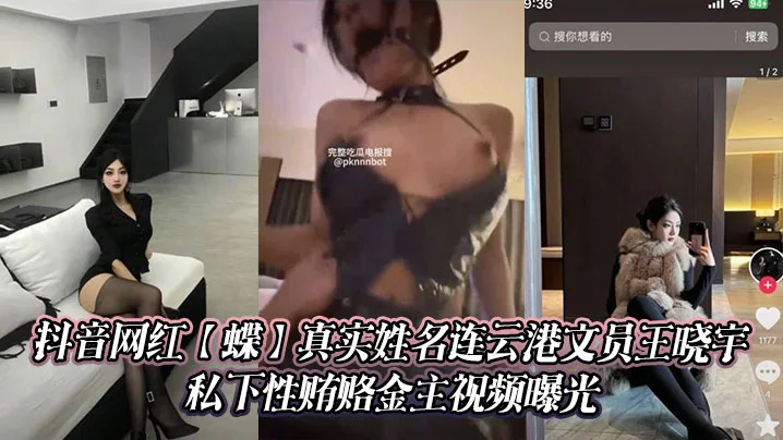 抖音网红【蝶】真实姓名连云港文员王晓宇 私下性贿赂金主视频曝光