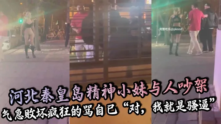 河北秦皇岛精神小妹与人吵架 气急败坏疯狂的骂自己“对，我就是骚逼”，还脱裤子露逼让对方来操！