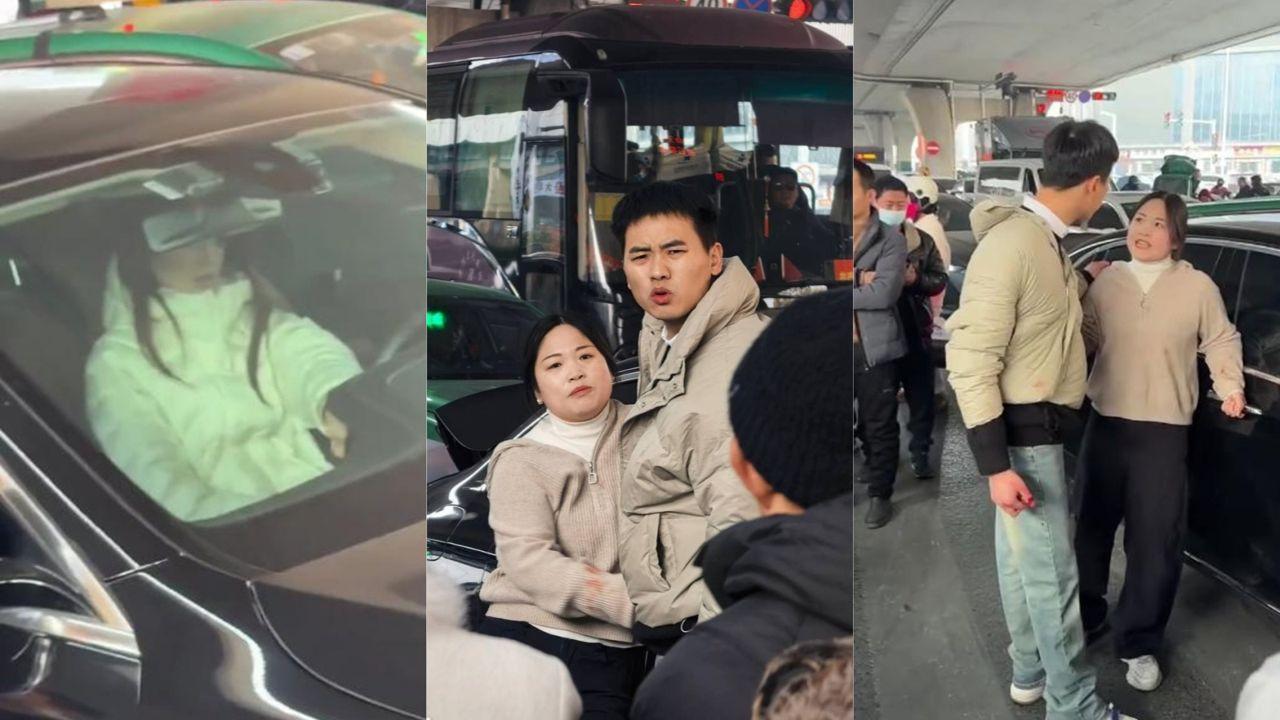 河南郑州原配抓小三事件视频疯传 奔驰E300L车主护小三当街打原配 大爷看不下去出手教训渣男 爱到最后全凭良心